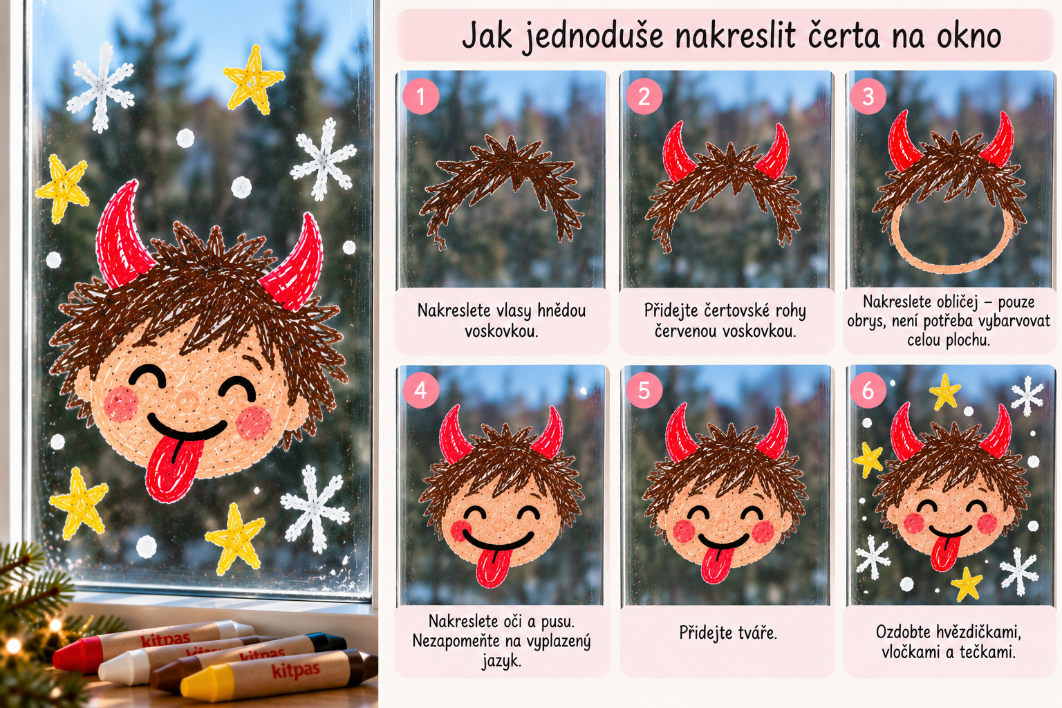 Jak nakreslit čerta na okno krok za krokem